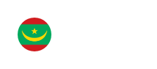 Circular icon of the Mauritania flag featuring a green background with a yellow crescent and star, bordered by red stripes
