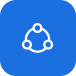 Connected network nodes icon