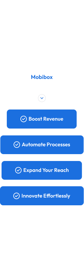 Mobibox growth roadmap highlighting revenue, automation, reach, and innovation
