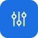Icon of three vertical sliders representing settings or controls