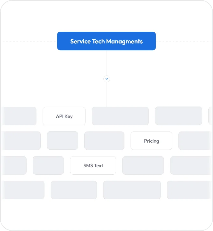 digital merchant lifecycle management diagram with service revenue, tailored billing, and fallback billing setup