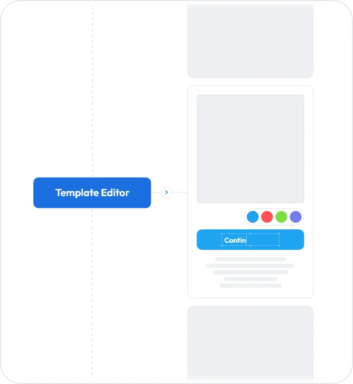 template editor interface for customizing checkout page design