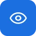 Eye visibility icon on blue background