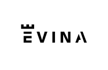 Evina company logo in black on white background