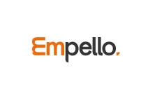 Empello logo in orange and dark gray on white background