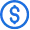 blue dollar currency icon