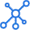 blue network nodes connection icon