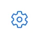 blue gear settings icon