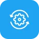 gear with circular arrows automation icon
