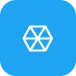 blue hexagon analytics icon